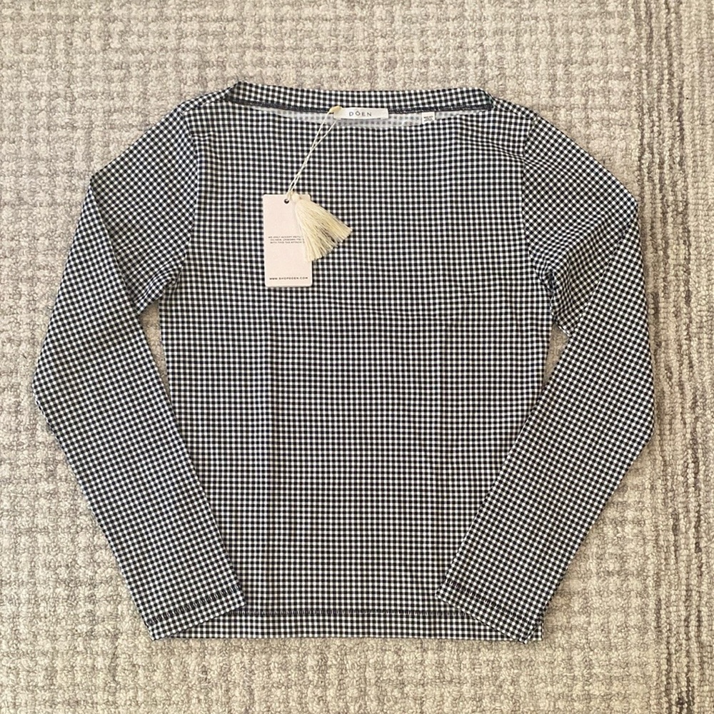 Doen Paulette Tee in Noir La Maddalena Gingham